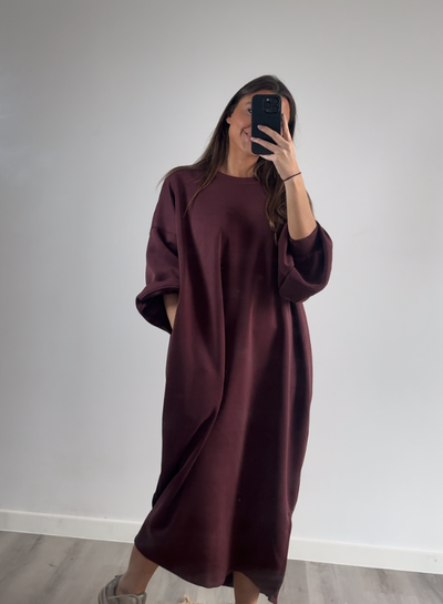 Abito maglione bordeaux
