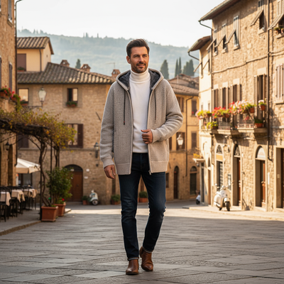 Werner | Felpa in Maglia con Cappuccio