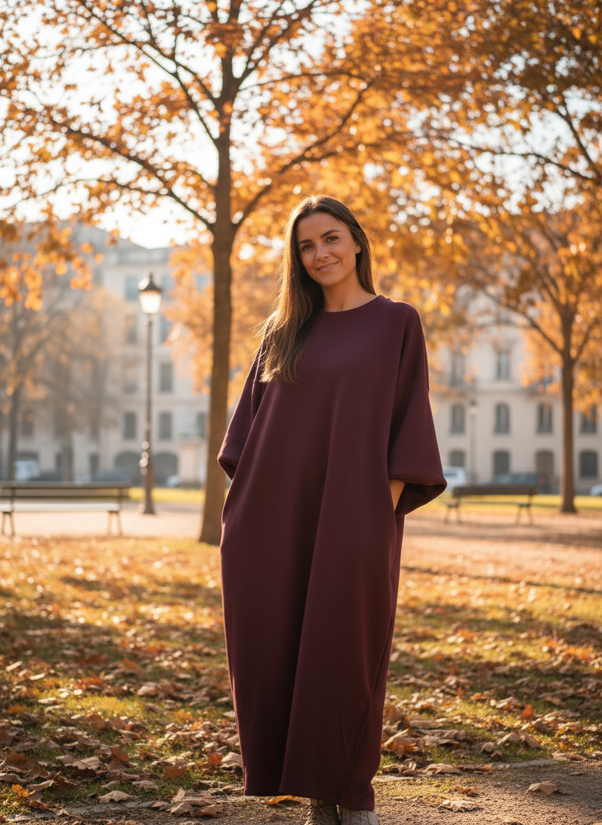 Abito maglione bordeaux