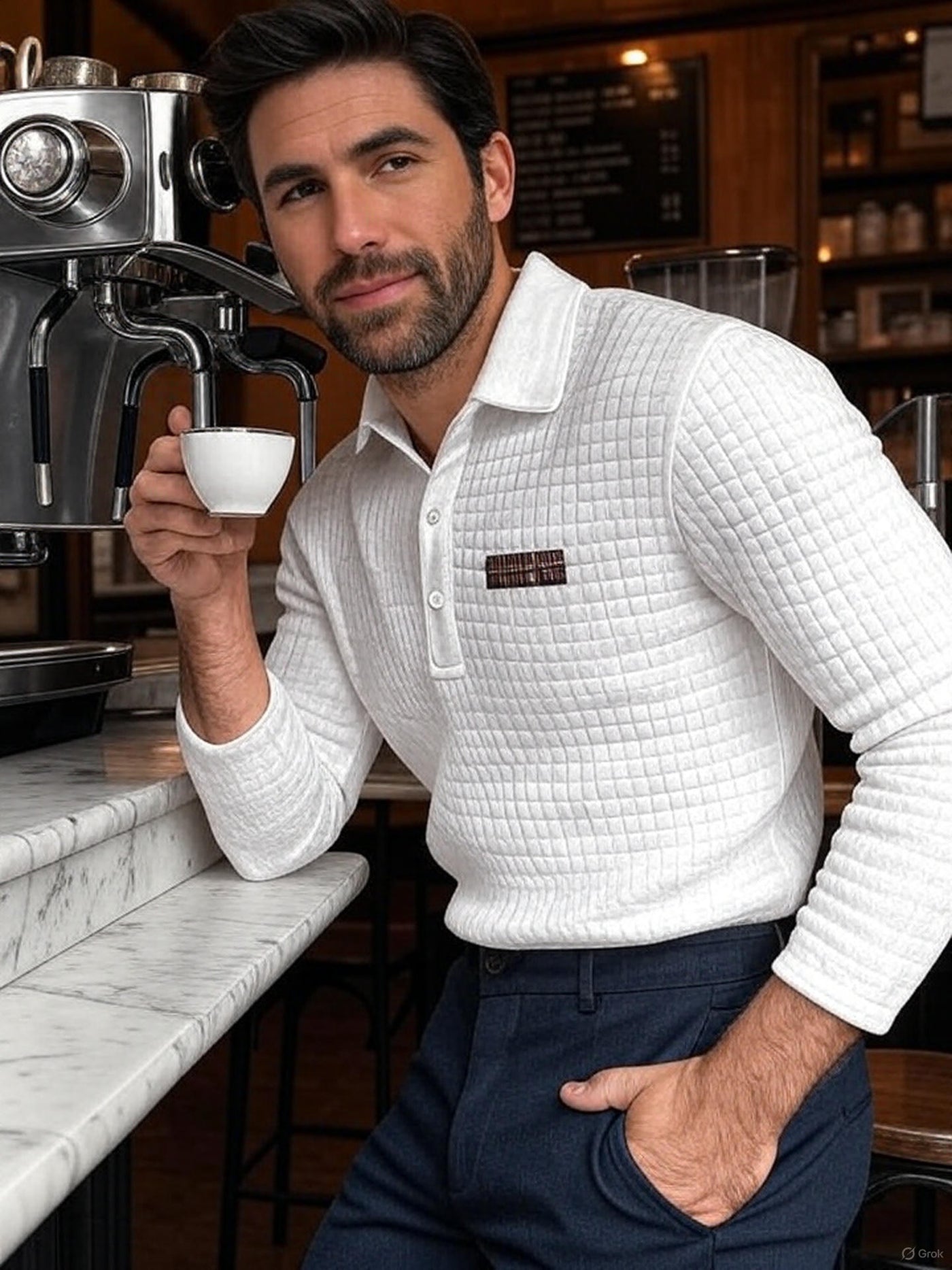 Novo| Polo con design a quadri